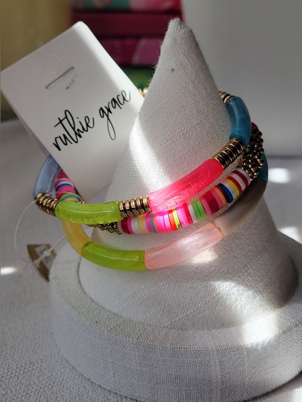 Ruthie Grace Neon Multicolor Beaded Bracelet Set